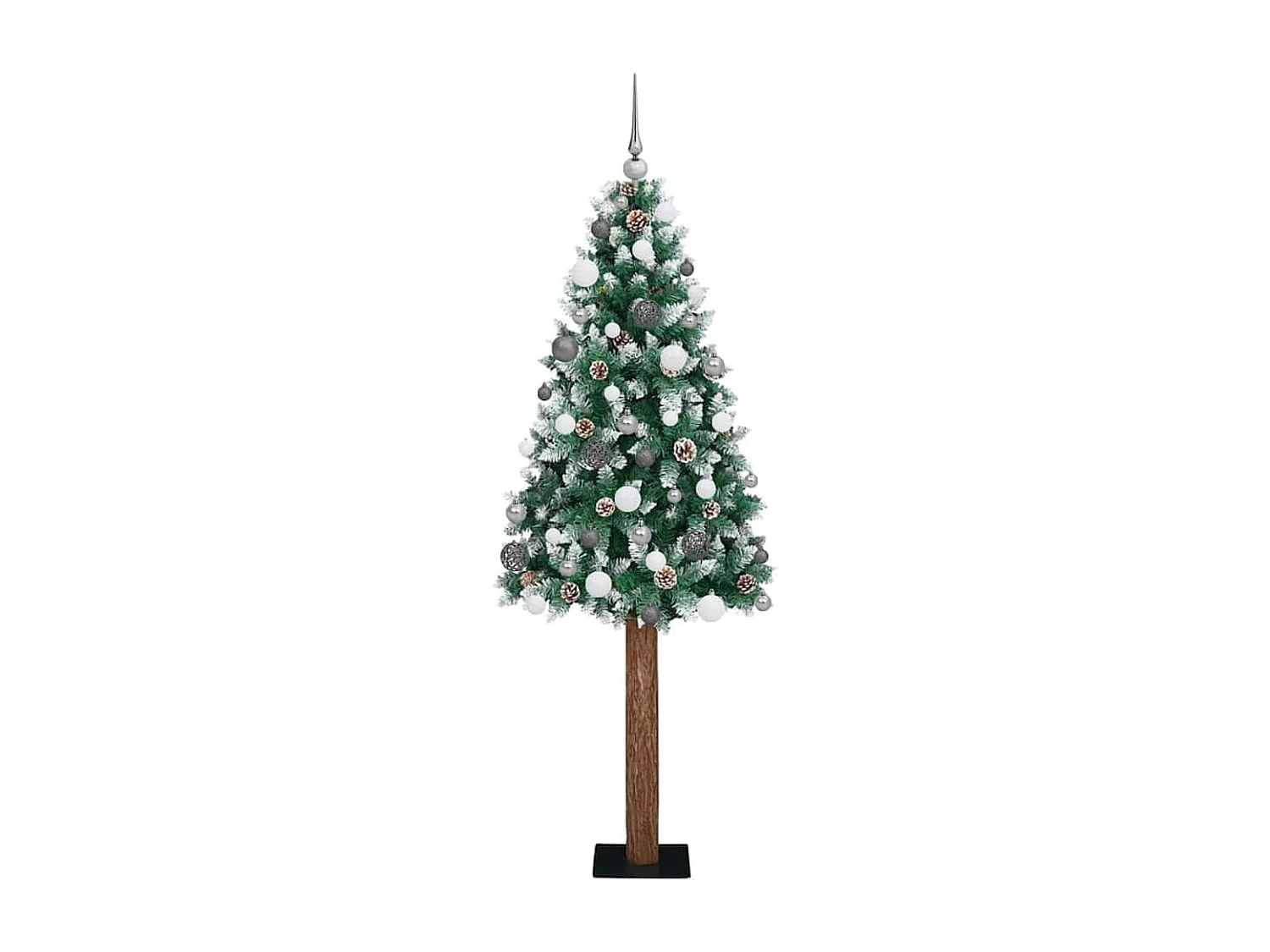 Slanke kerstboom met 300 LED's Groen en wit 180 cm