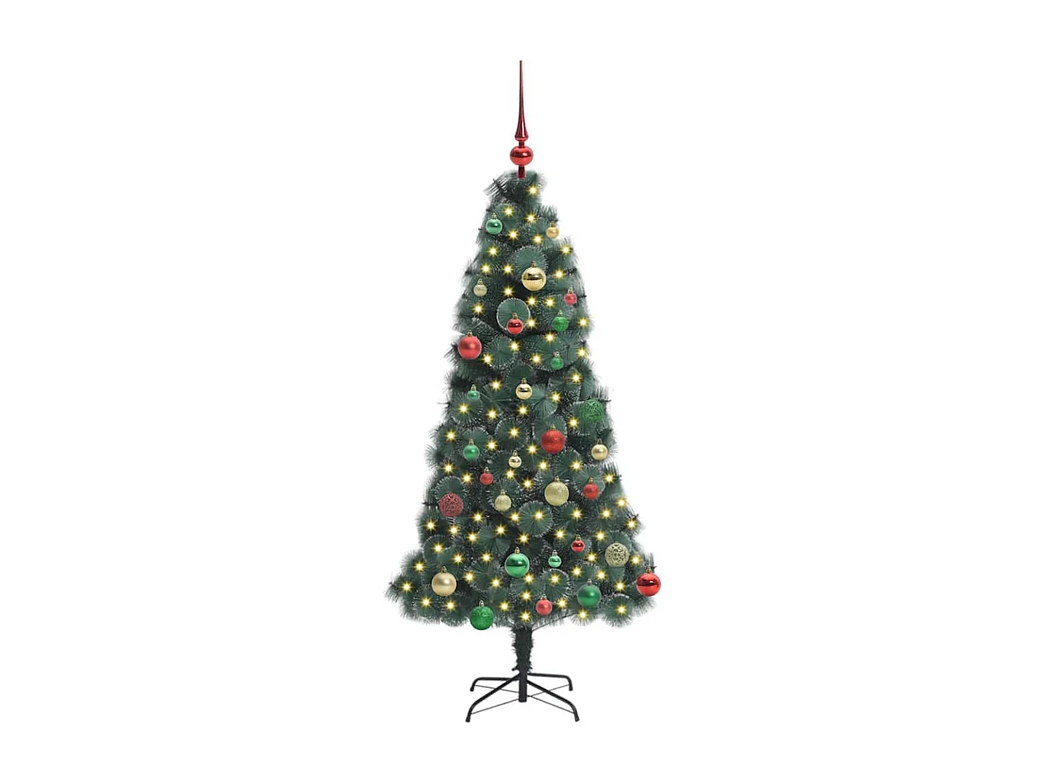 Albero di Natale artificiale preilluminato con set di palline