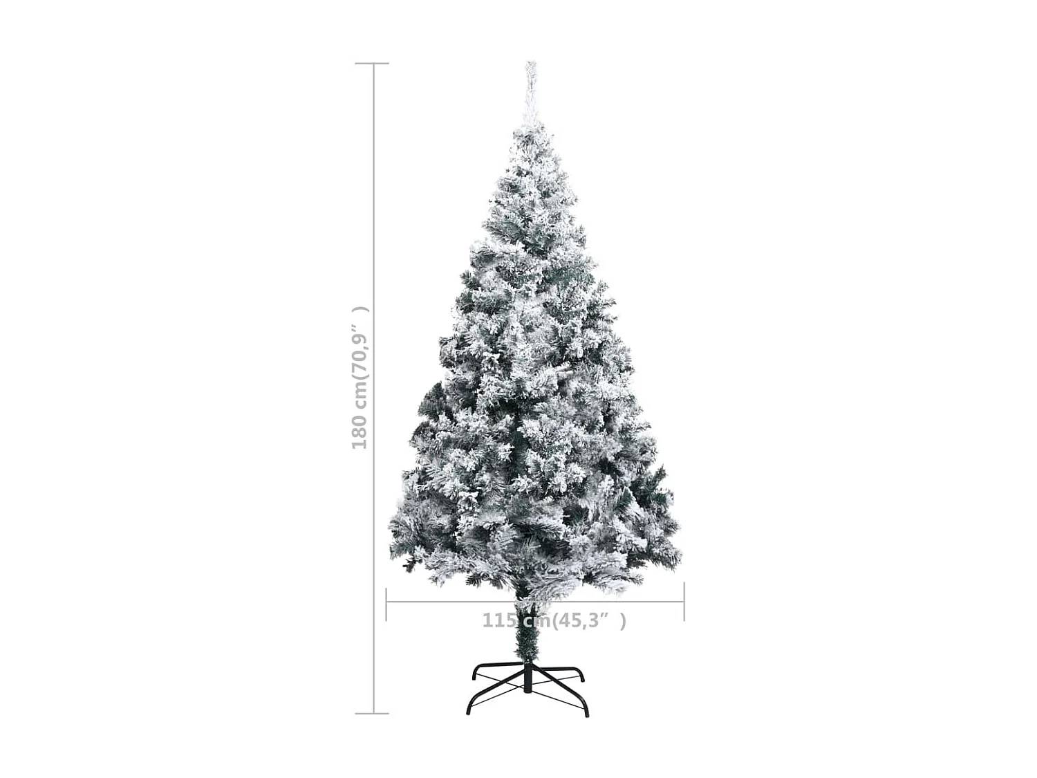 Kunstkerstboom met groene gevlokte sneeuw 180 cm PVC