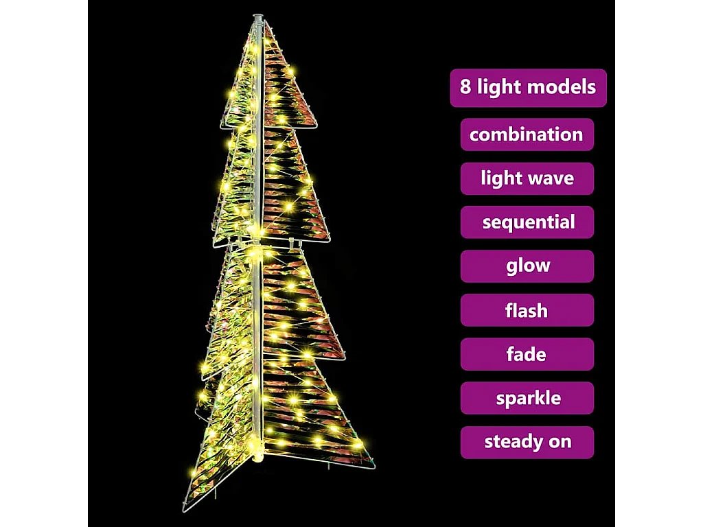 Sapin de Noël avec 100 LED Blanc chaud 120 cm PET