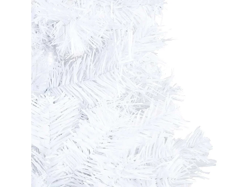 Albero di Natale artificiale preilluminato con palline bianche 120 cm PVC