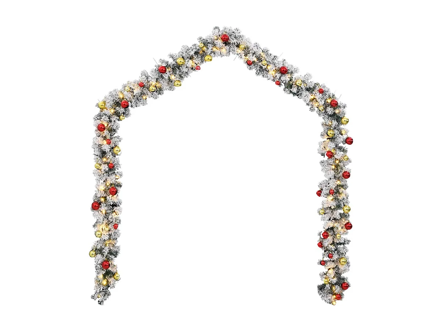 Guirlande de Noël avec boules et lumières LED vert 20 m PVC