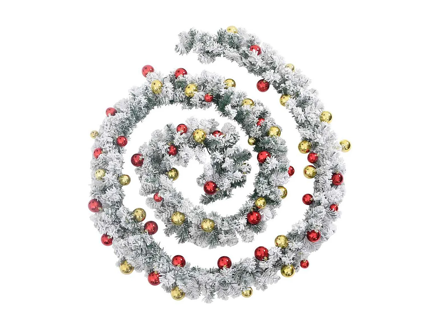 Guirlande de Noël avec boules et lumières LED vert 20 m PVC