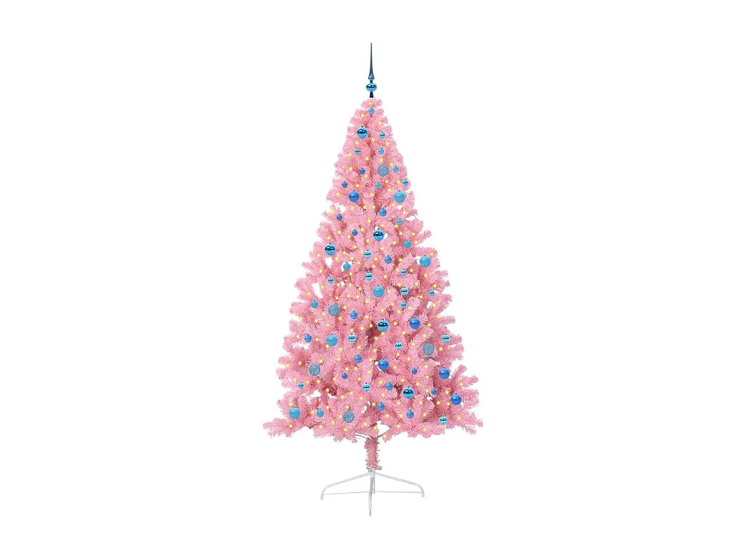 Sapin de Noël artificiel pré-éclairé Rose 240 cm PVC