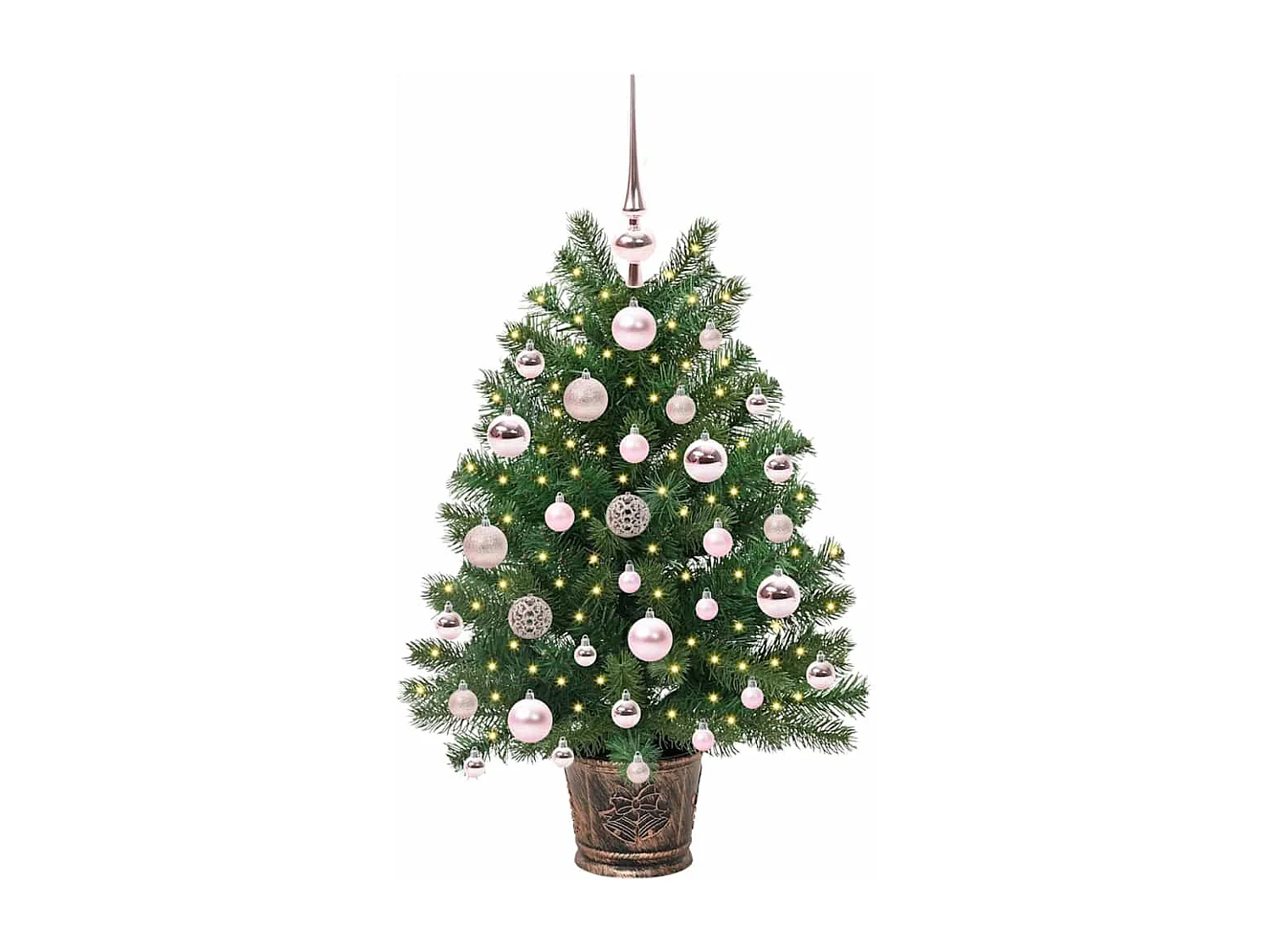 Albero di Natale artificiale con 150 LED Verde 75 cm PE e PVC