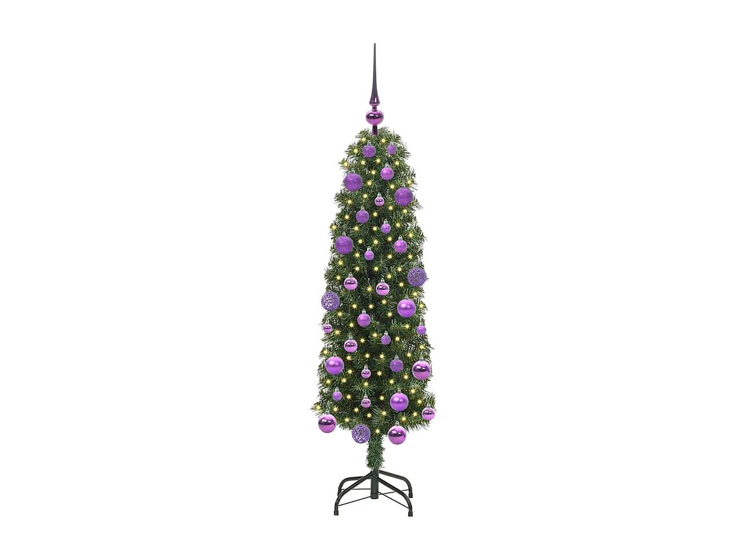 Albero di Natale artificiale Verde 120 cm PVC e acciaio e plastica
