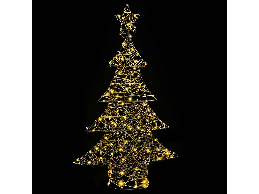 Sapin de Noël avec 120 LED Blanc chaud 120 cm Rotin