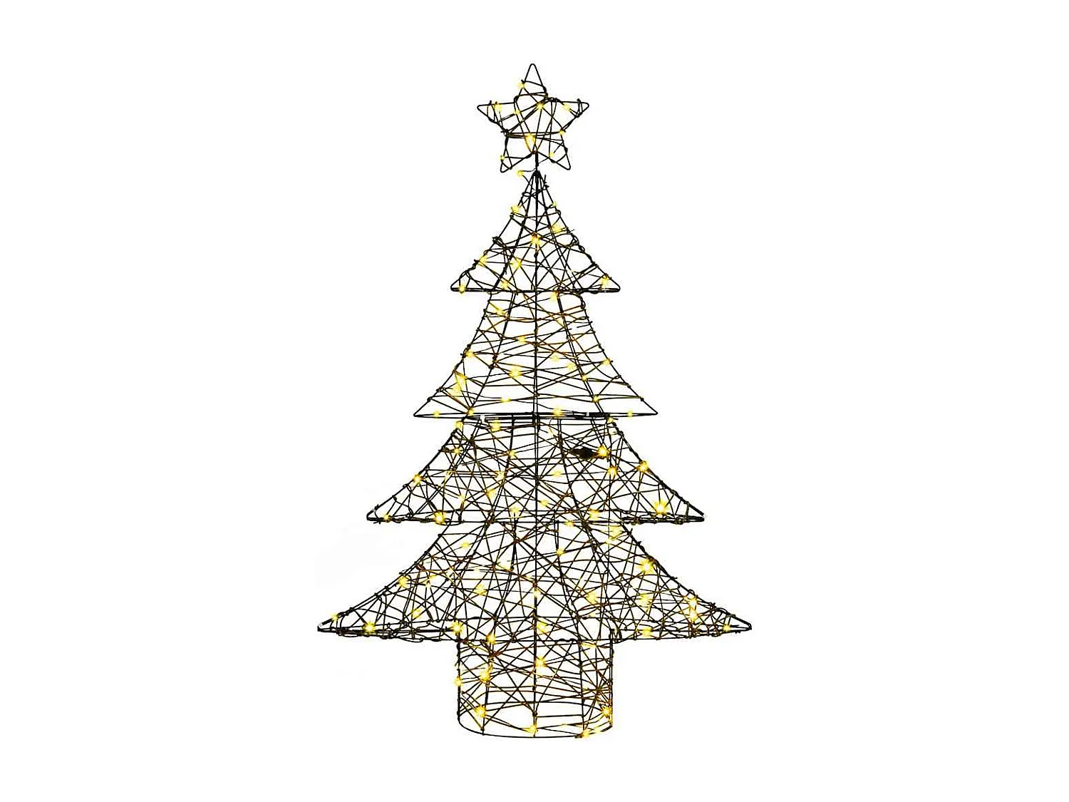 Sapin de Noël avec 120 LED Blanc chaud 120 cm Rotin
