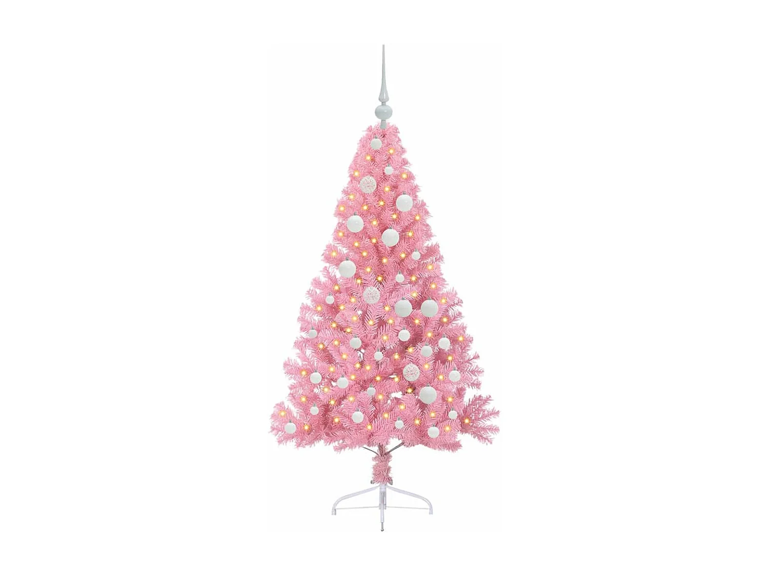 Sapin de Noël artificiel pré-éclairé Rose 120 cm PVC