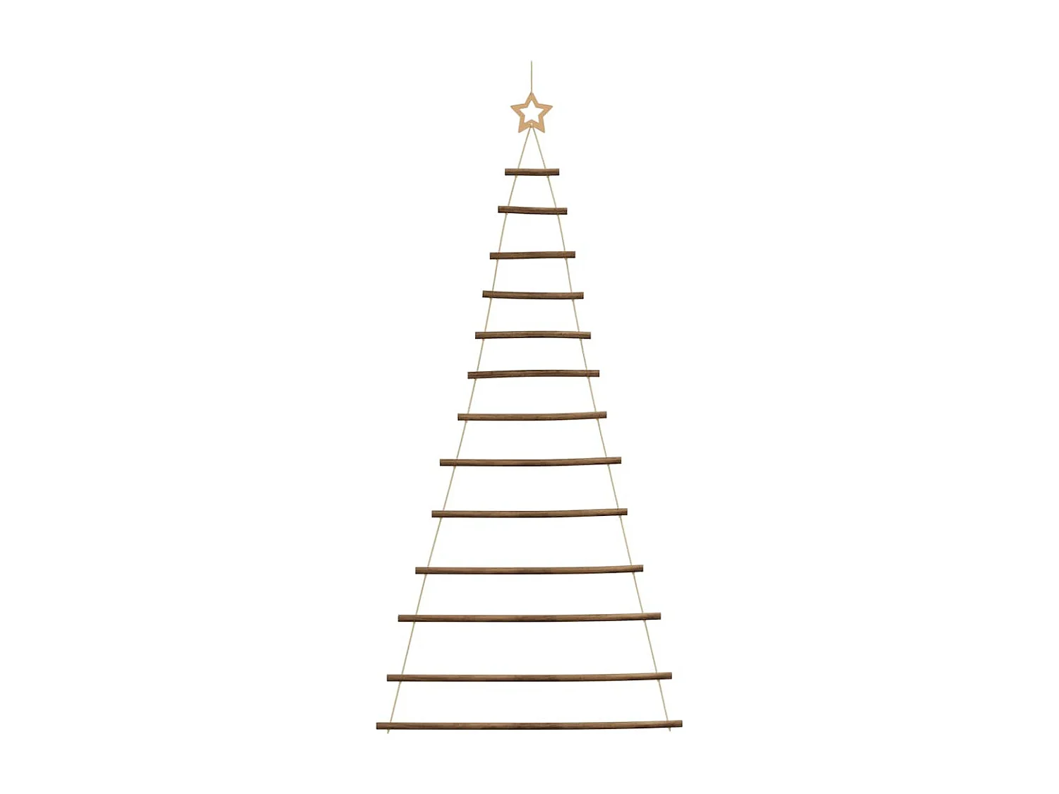 Sapin de Noël suspendu avec étoile supérieure 86 x 180 cm Branche naturelle