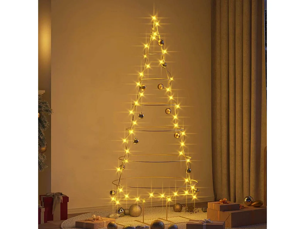 Weihnachtsbaum aus goldenem Metall, 180 cm, pulverbeschichteter Stahl