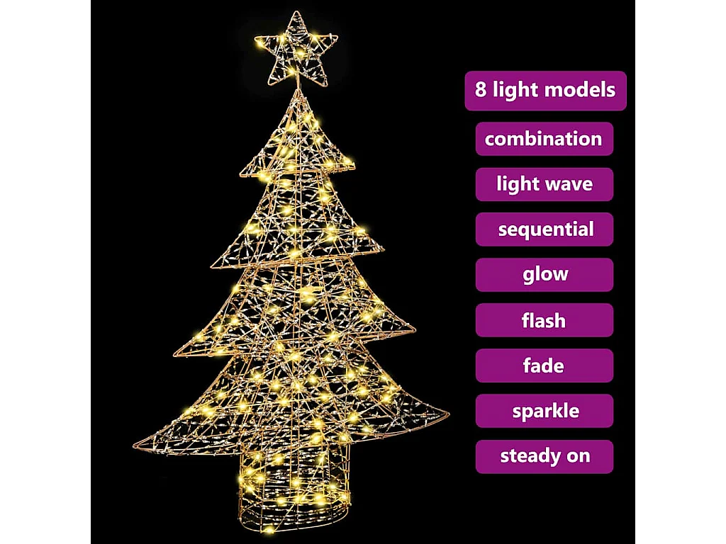 Sapin de Noël avec 120 LED Blanc chaud 120 cm PET