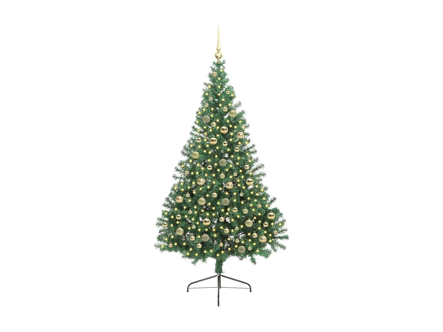 Künstlicher Weihnachtsbaum mit Beleuchtung, Grün, 210 cm, PVC