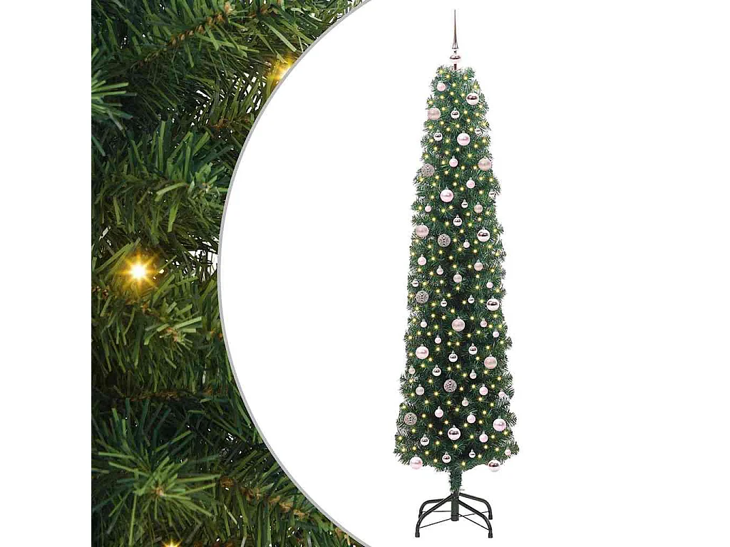 Sapin de Noël artificiel Vert 240 cm PVC et acier et plastique