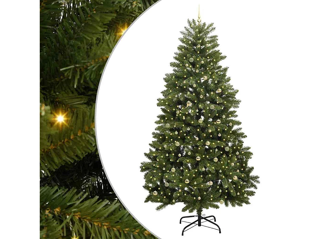 Albero di Natale artificiale con 300 LED Verde 270 cm PVC e metallo
