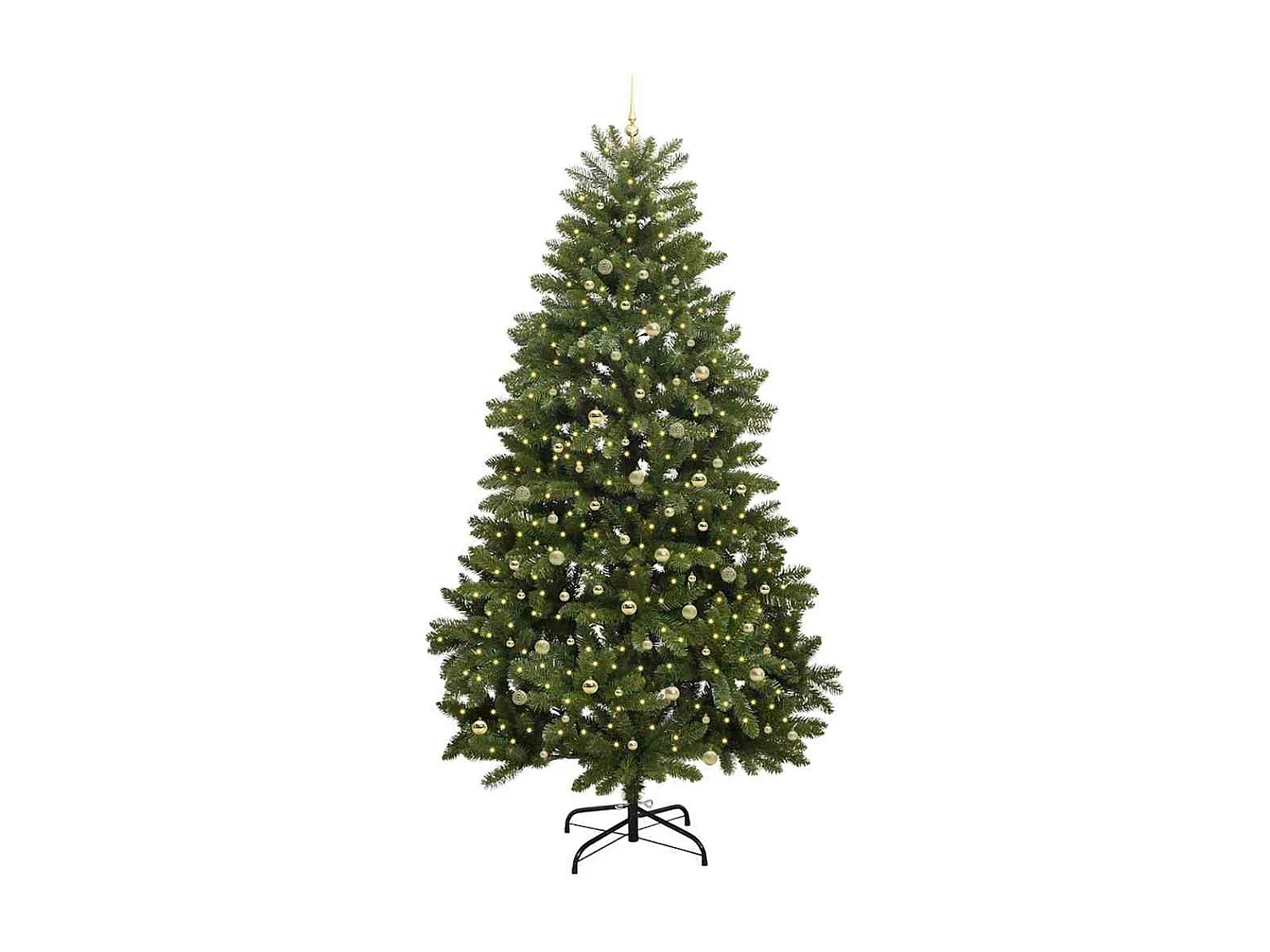 Albero di Natale artificiale con 300 LED Verde 270 cm PVC e metallo