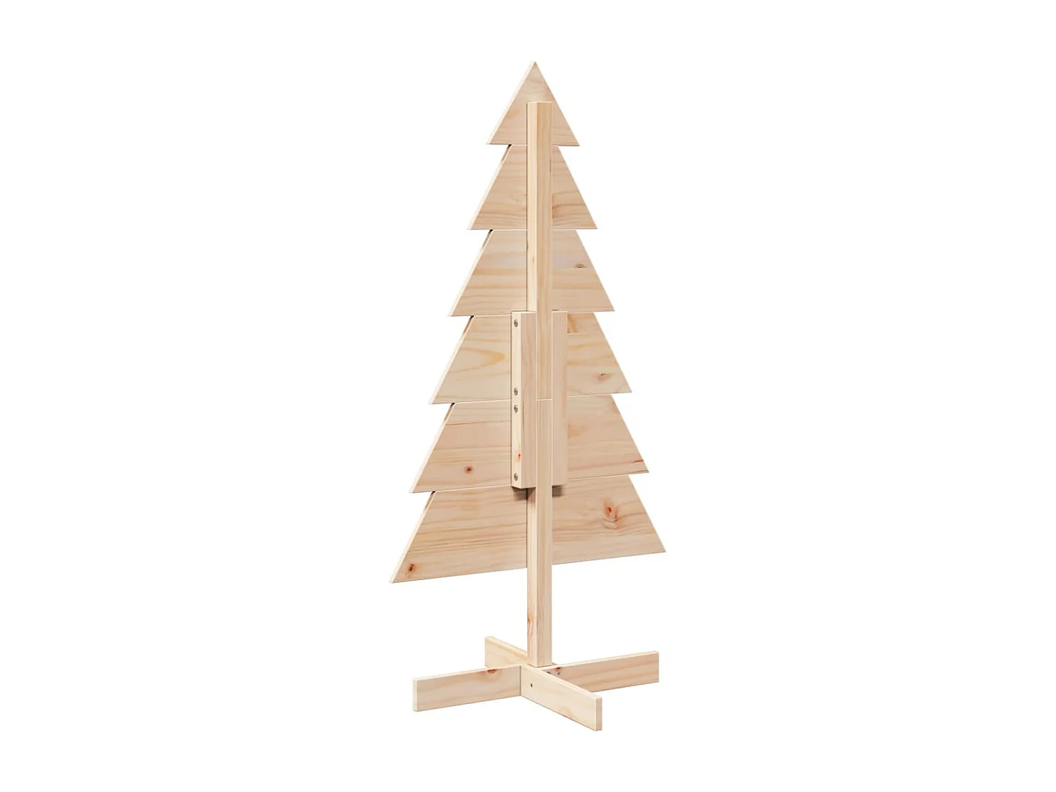 Albero di Natale in legno per decorazione 120 cm in legno massello di pino