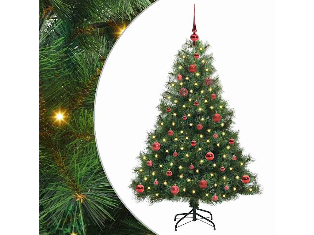 Künstlicher Weihnachtsbaum mit 150 LEDs Grün 150 cm PE und PVC