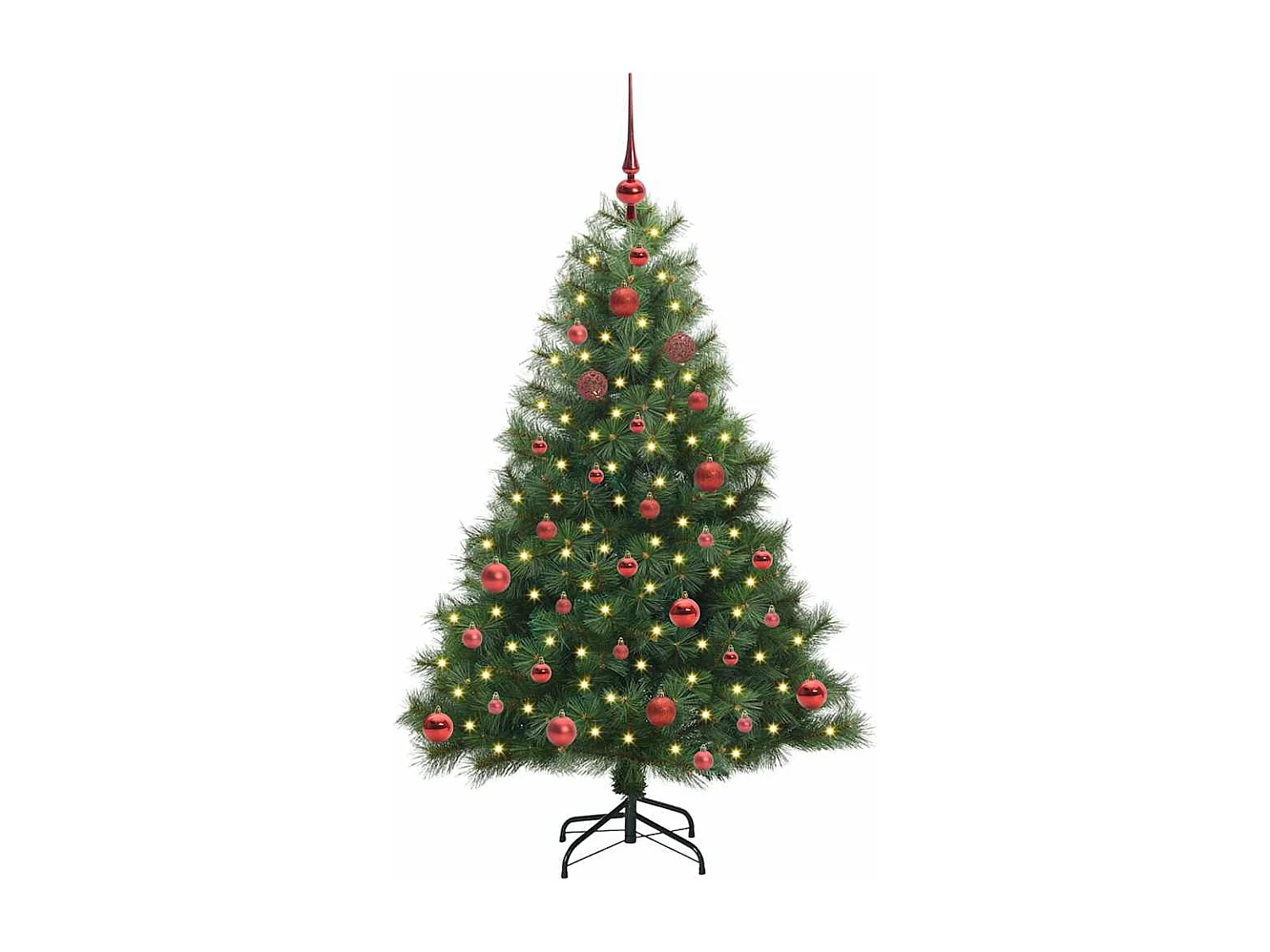 Künstlicher Weihnachtsbaum mit 150 LEDs Grün 150 cm PE und PVC