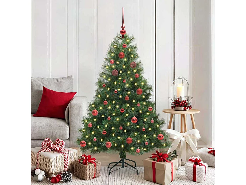 Sapin de Noël artificiel avec 150 LED Vert 150 cm PE et PVC