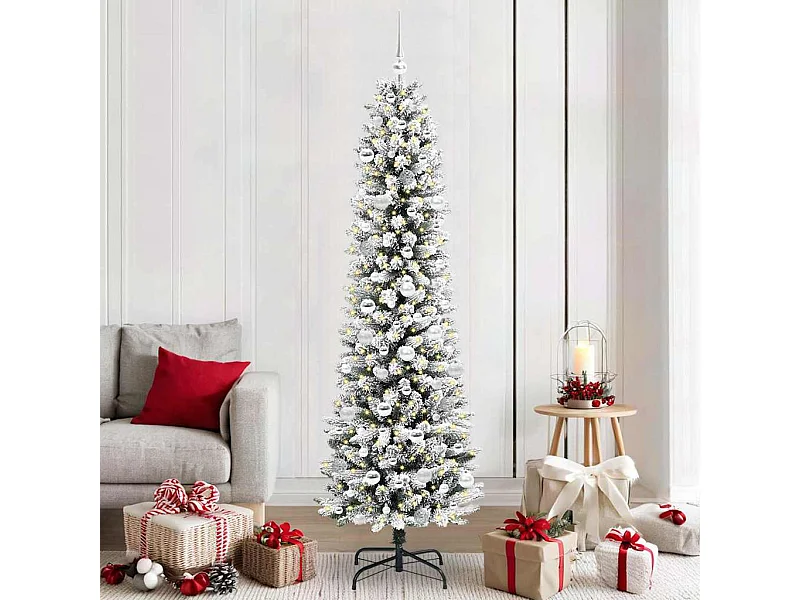 Sapin de Noël artificiel avec 300 LED Vert et blanc 210 cm