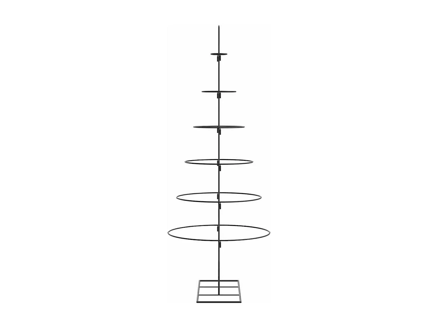 Albero di Natale in metallo per decorazione nero 150 cm