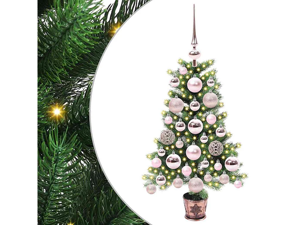 Sapin de Noël avec 150 LED avec support Vert 65 cm PE