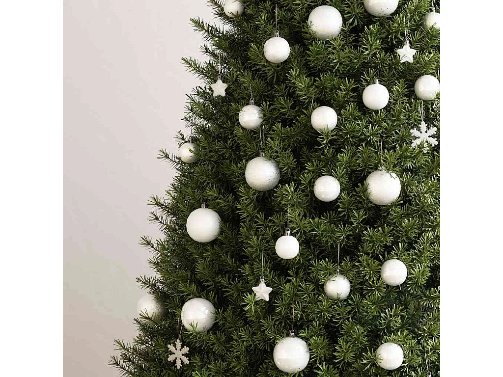 111-teiliges weißes Weihnachtskugel-Set aus Styropor