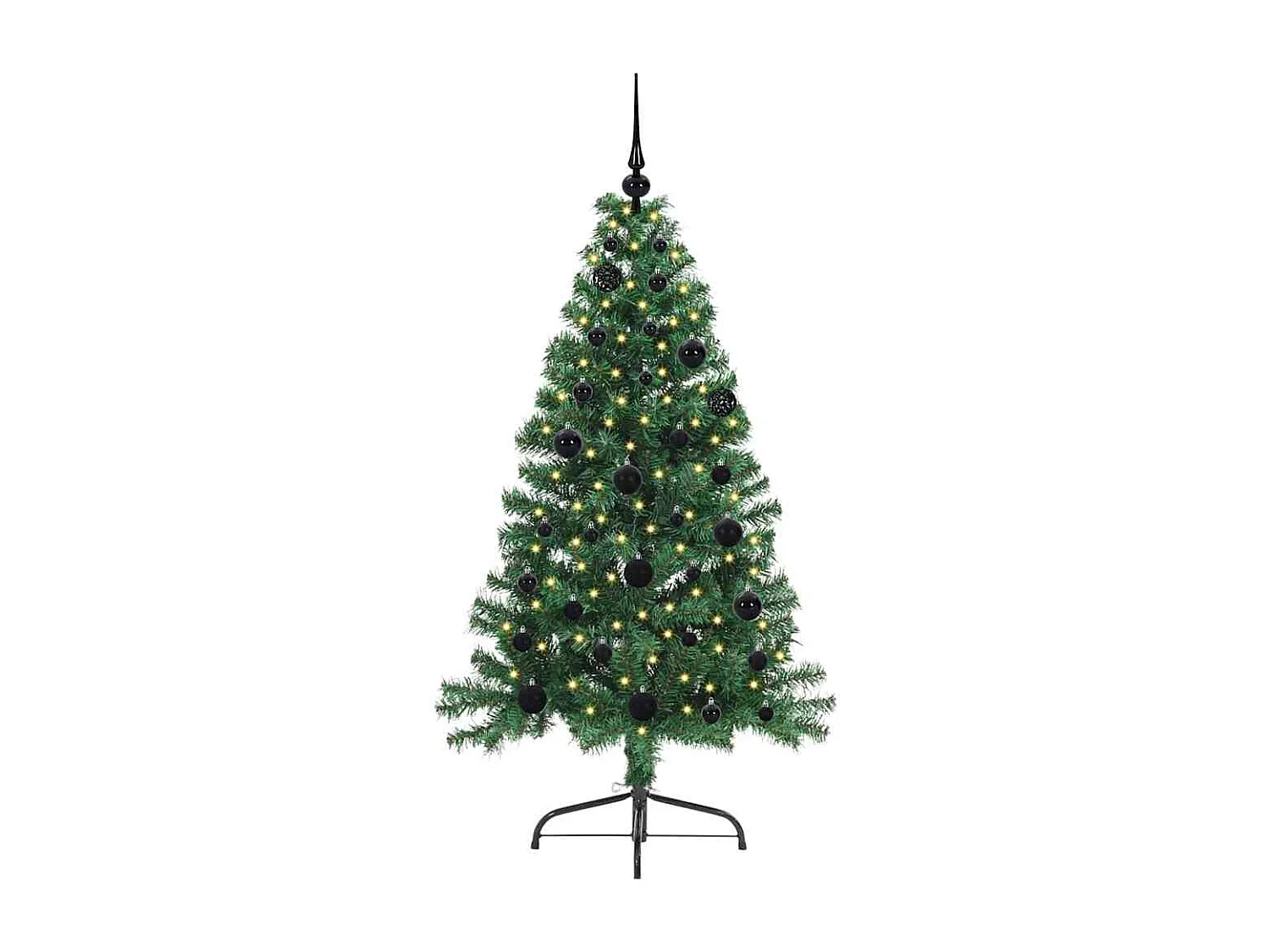 Künstlicher Weihnachtsbaum mit Beleuchtung, Grün, 150 cm, PVC