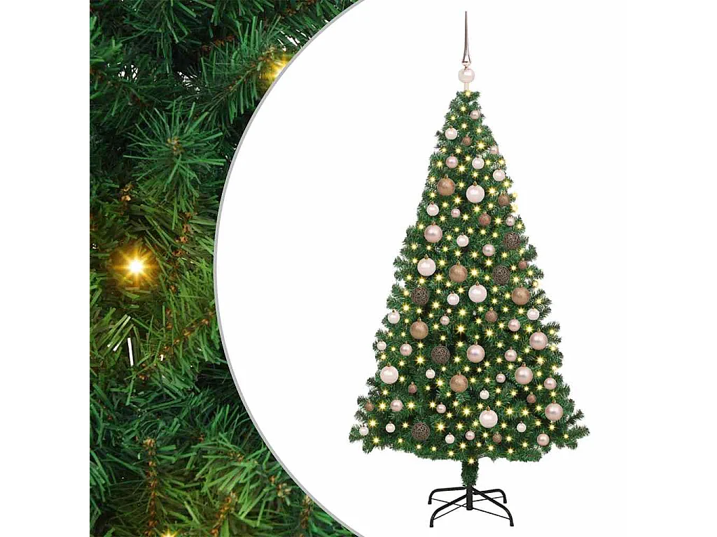 Künstlicher Weihnachtsbaum Grün 180 cm PVC, Stahl und Kunststoff