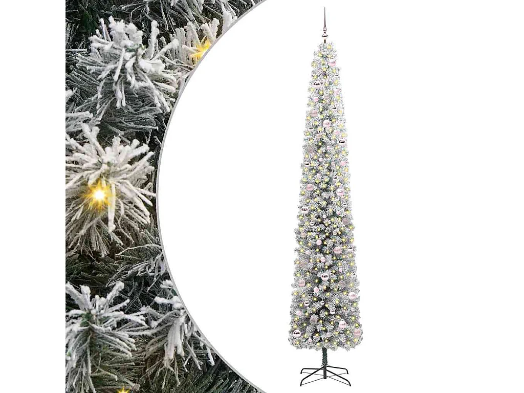 Künstlicher Weihnachtsbaum Grün 270 cm PVC und Stahl und Kunststoff