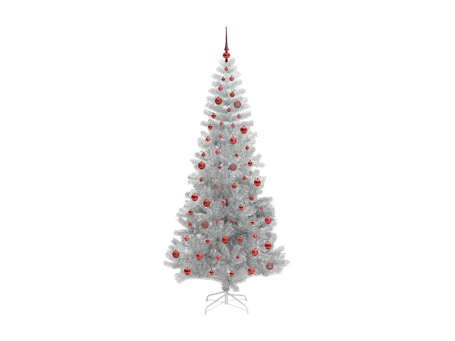 Weihnachtsbaum mit 300 LEDs mit Ständer Silber 210 cm PET