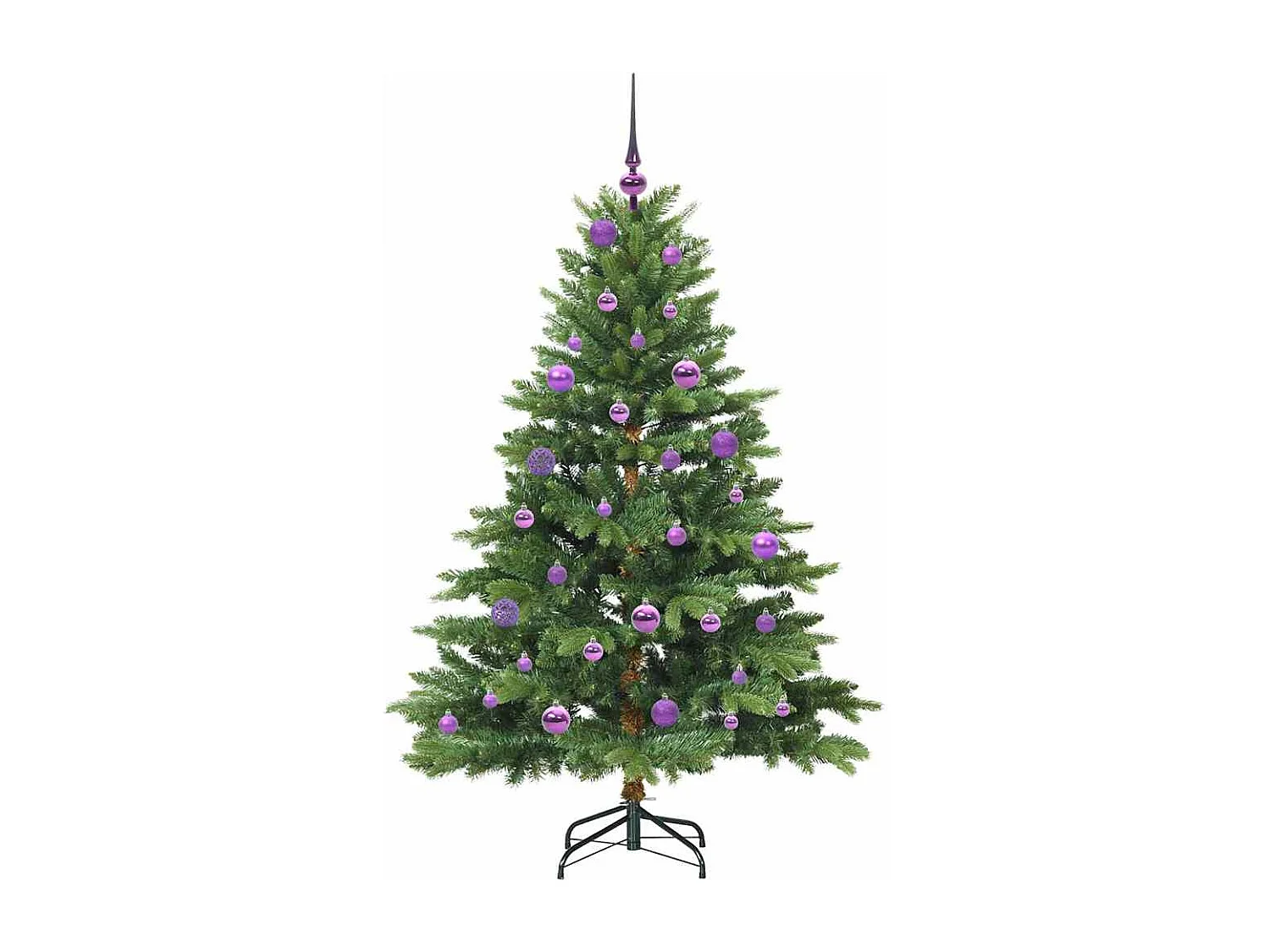 Albero di Natale artificiale con 150 LED Verde 150 cm PE e PVC