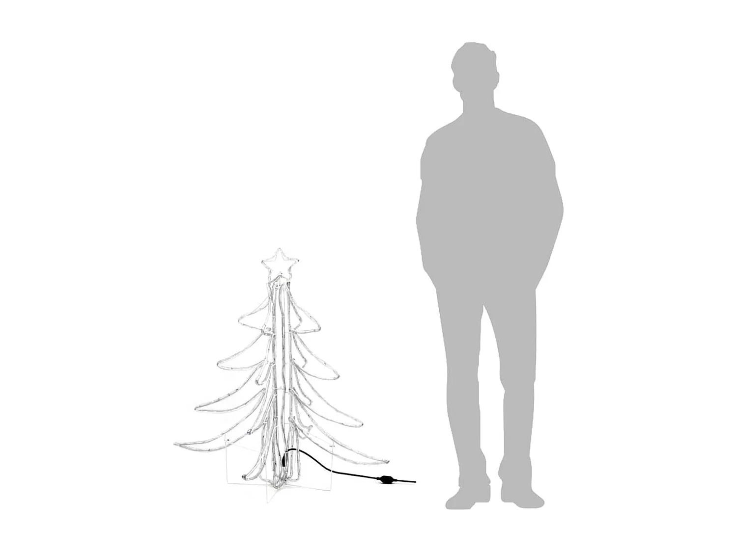 Arbre de Noël pliable avec LED Blanc chaud 87x87x93 cm