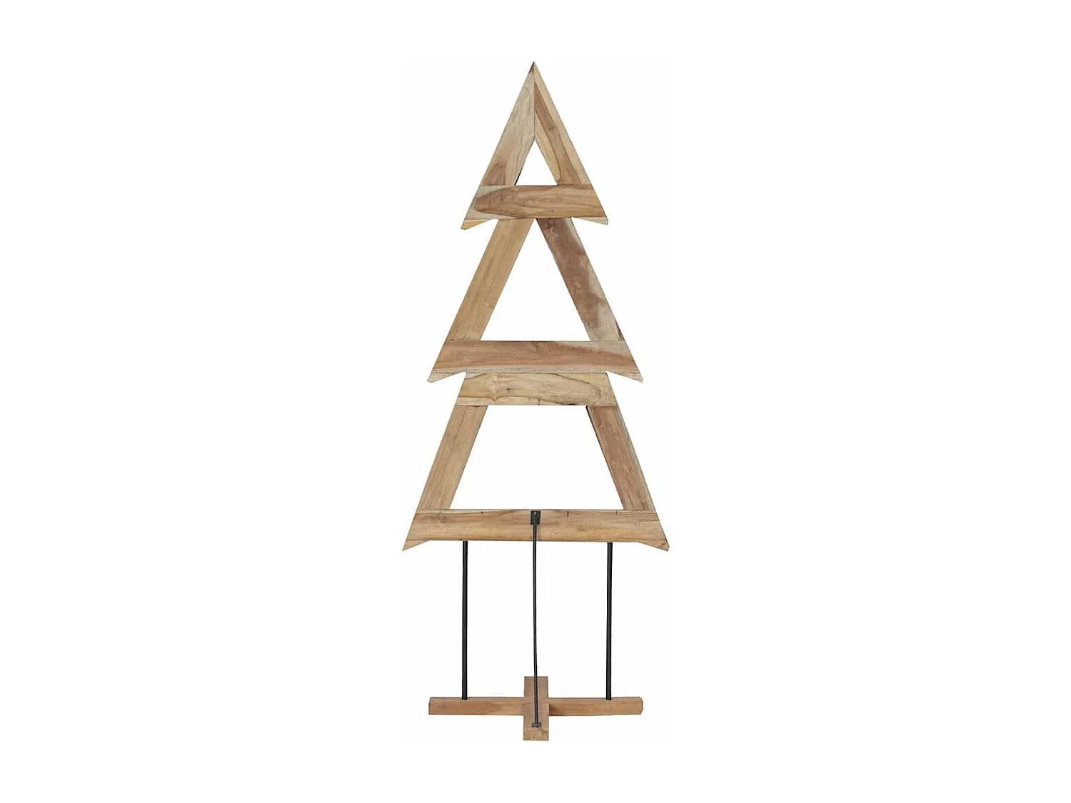 Sapin de Noël avec support Marron 180 cm Bois de teck solide