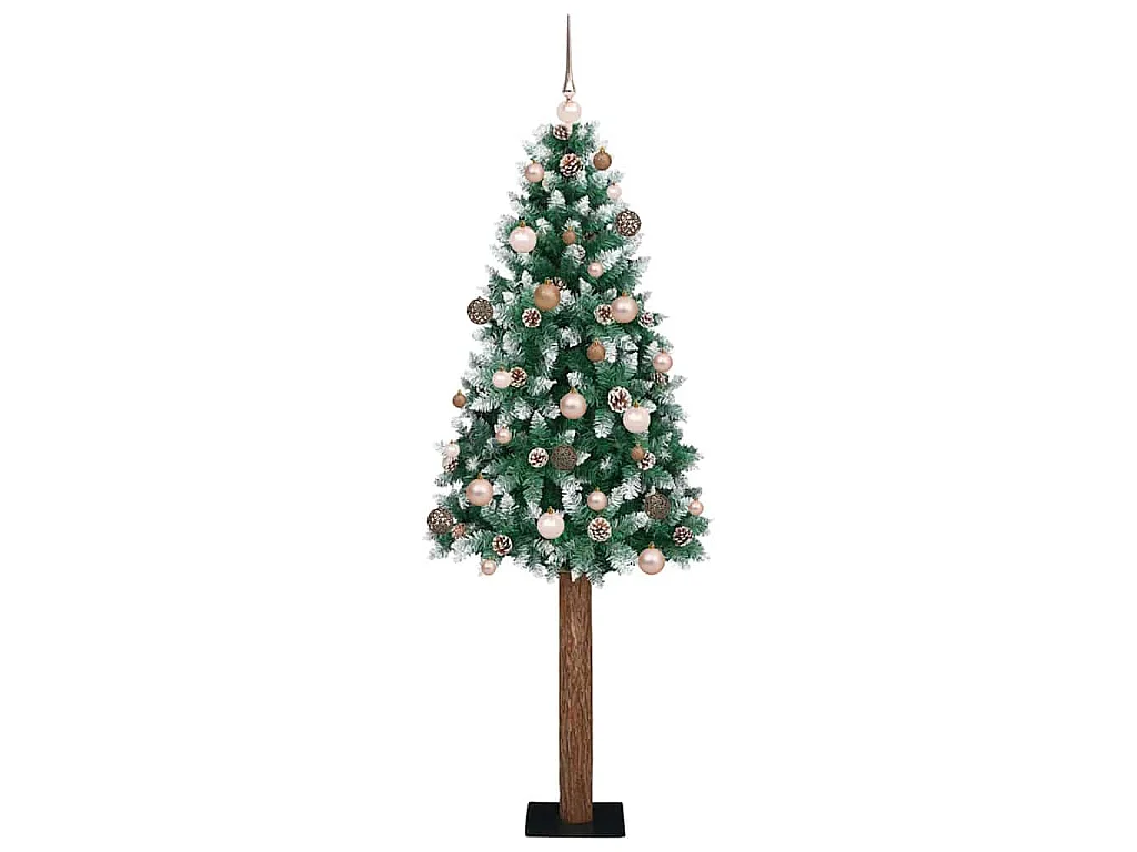 Schlanker Weihnachtsbaum mit 300 LEDs Grün und Weiß 180 cm