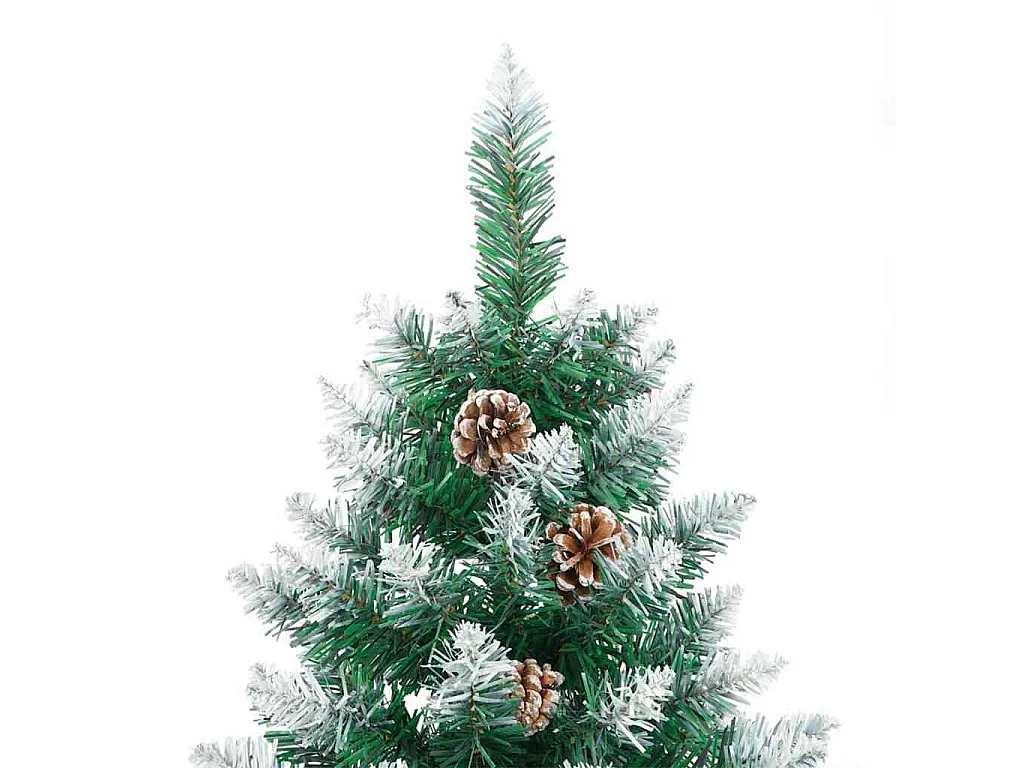 Schlanker Weihnachtsbaum mit 300 LEDs Grün und Weiß 180 cm