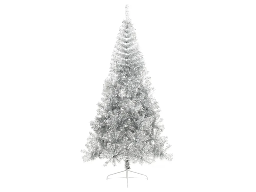 Demi sapin de Noël artificiel avec support argenté 240 cm PET