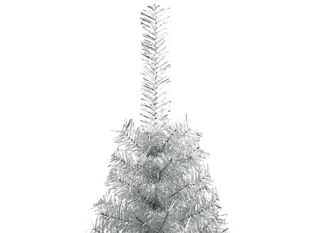 Demi sapin de Noël artificiel avec support argenté 240 cm PET