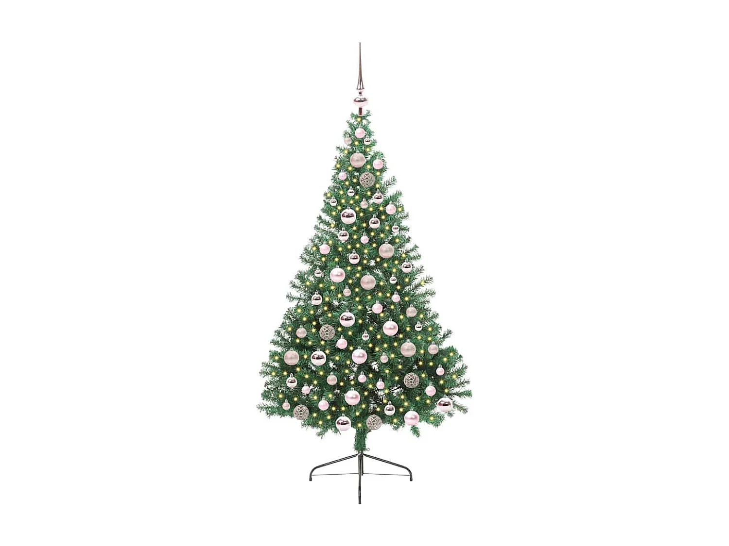 Künstlicher Weihnachtsbaum mit Beleuchtung, Grün, 180 cm, PVC