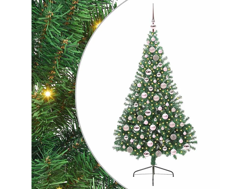 Sapin de Noël artificiel pré-éclairé Vert 180 cm PVC