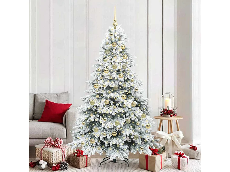 Künstlicher Weihnachtsbaum mit 300 LEDs Grün 210 cm PE und PVC