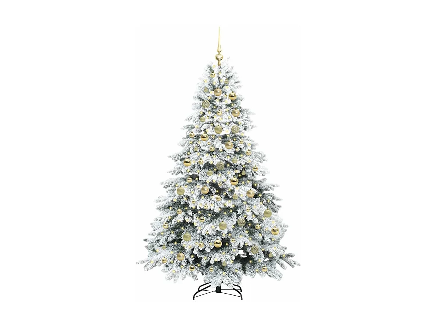 Künstlicher Weihnachtsbaum mit 300 LEDs Grün 210 cm PE und PVC