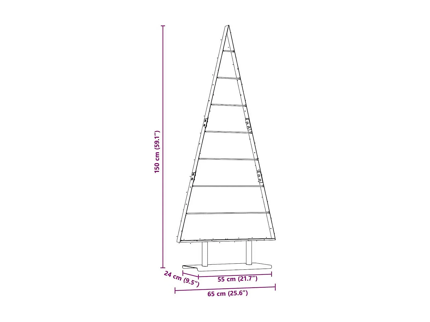 Metall-Weihnachtsbaum mit Ständer Schwarz 150 cm Stahl