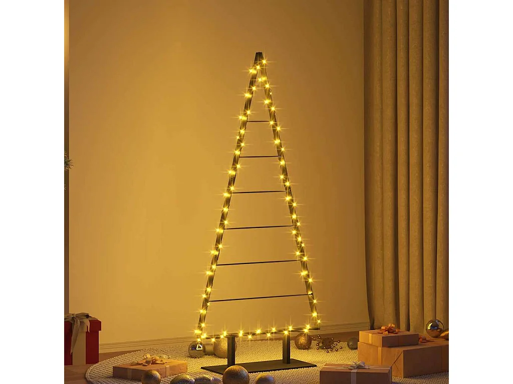 Albero di Natale in metallo con supporto Nero 150 cm Acciaio