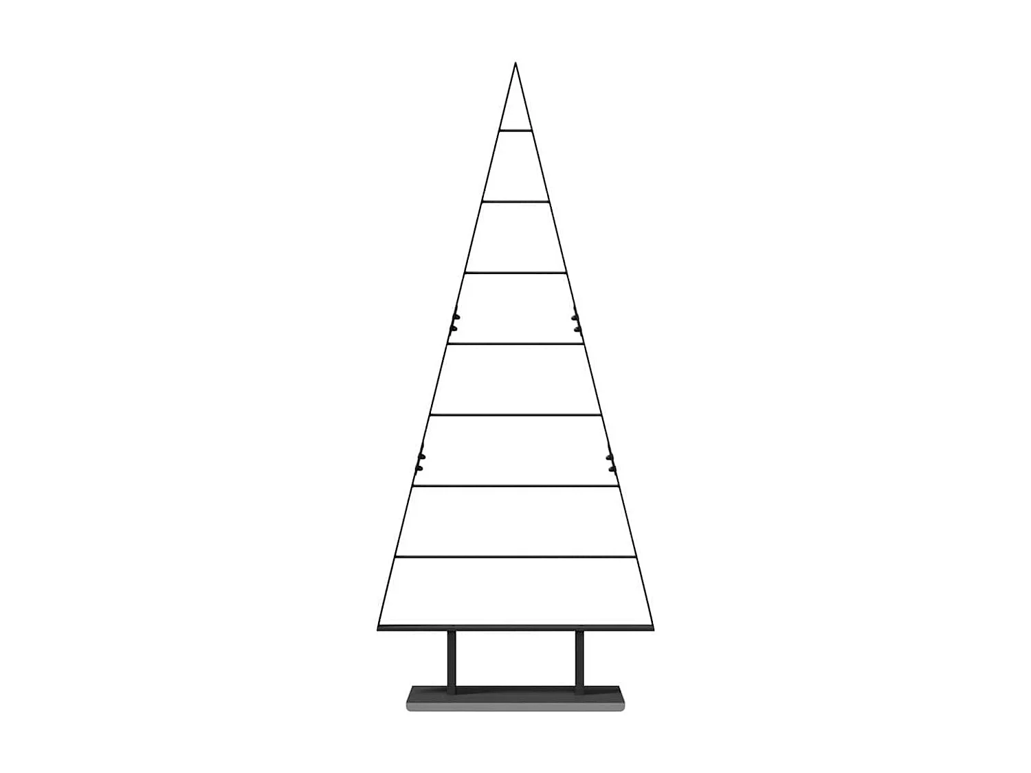 Albero di Natale in metallo con supporto Nero 150 cm Acciaio
