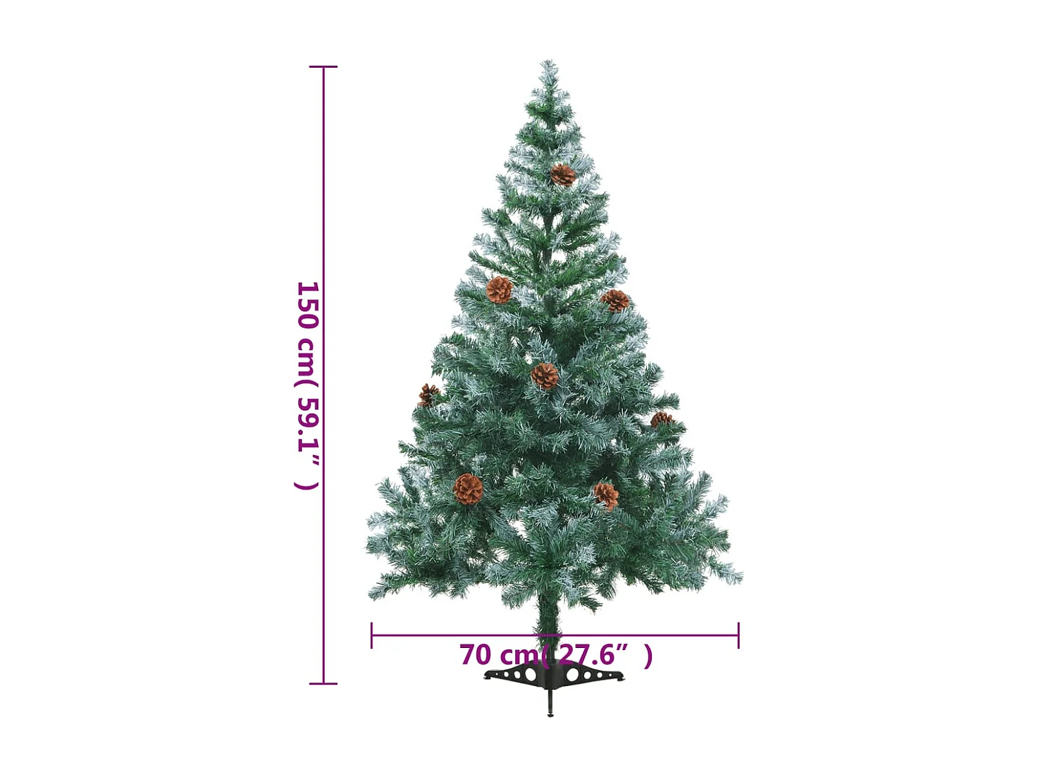Albero di Natale artificiale con pigne 150 cm