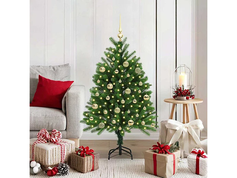 Albero di Natale con 150 LED con supporto Verde 120 cm PE