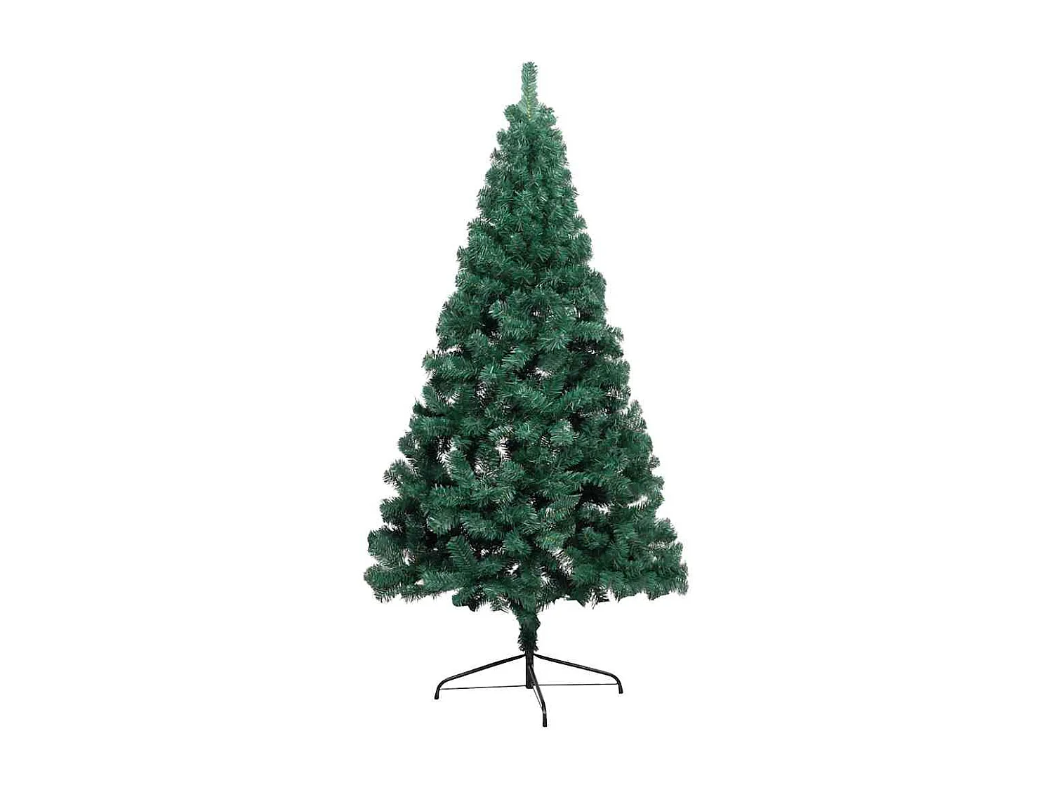 Demi-arbre de Noël artificiel pré-éclairé et boules vert 120 cm