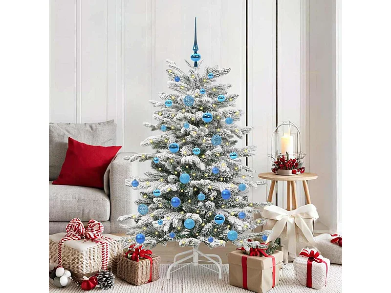 Albero di Natale artificiale con rami incernierati bianco 150 cm